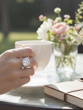 Vintage Silver (925) Ring with Clear Gemstone